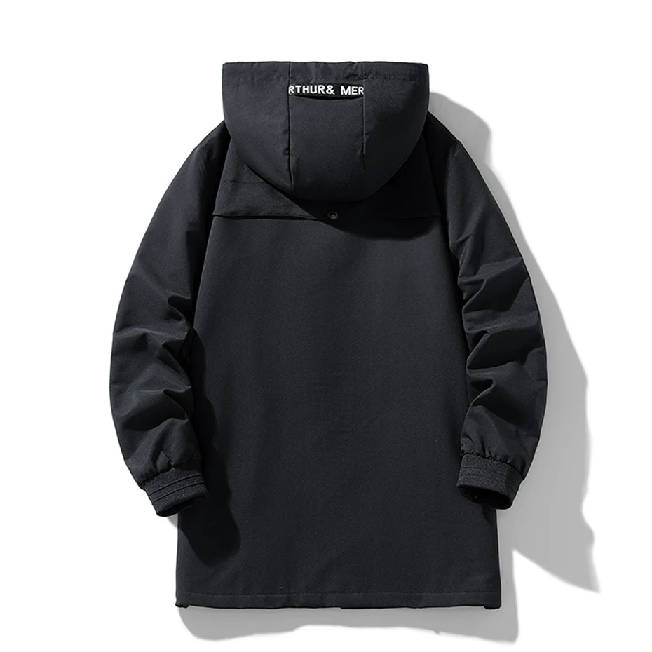 10XL 9XL Plus Size Jackets Men's Hooded Windbreaker Trench Coat