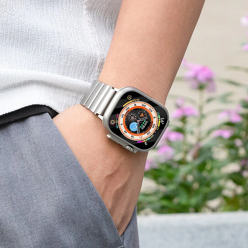 Links Bracelet For Apple Watch Ultra 49mm Strap Titanium Alloy Quick Release Band For iWatch 8 7 6 5 4 SE2 45mm 41mm 44mm 40mm