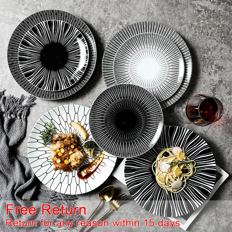 3size Dinner Set 6color Plate Sets Dishes for Serving Plates Food Lefard New Year Tableware Designer Kitchen Dining | Дом и сад