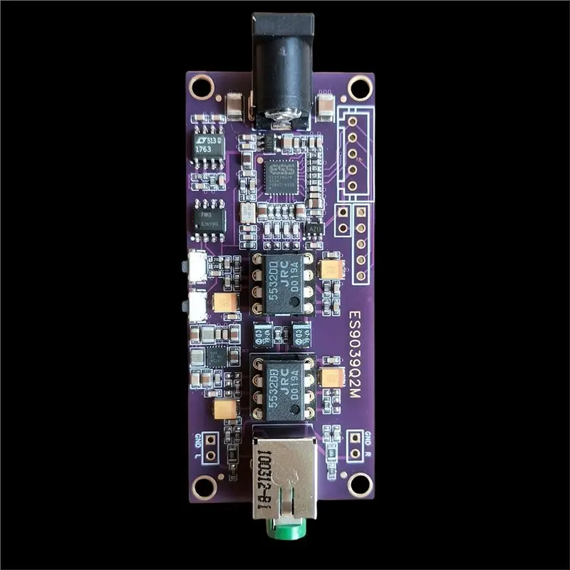 A25P ES9039Q2M 디코딩 보드 I2S 입력 비동기 USB 모듈 ES9039는 이탈리아어 인터페이스 5532 OP AMP와 결합 가능