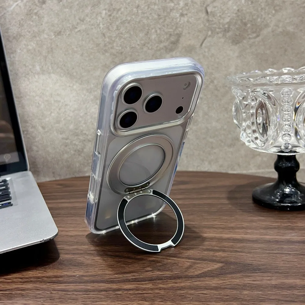 Rotating Stand Case with Magnetic Ring, Clicky Sound, and Military-Grade Drop Protection