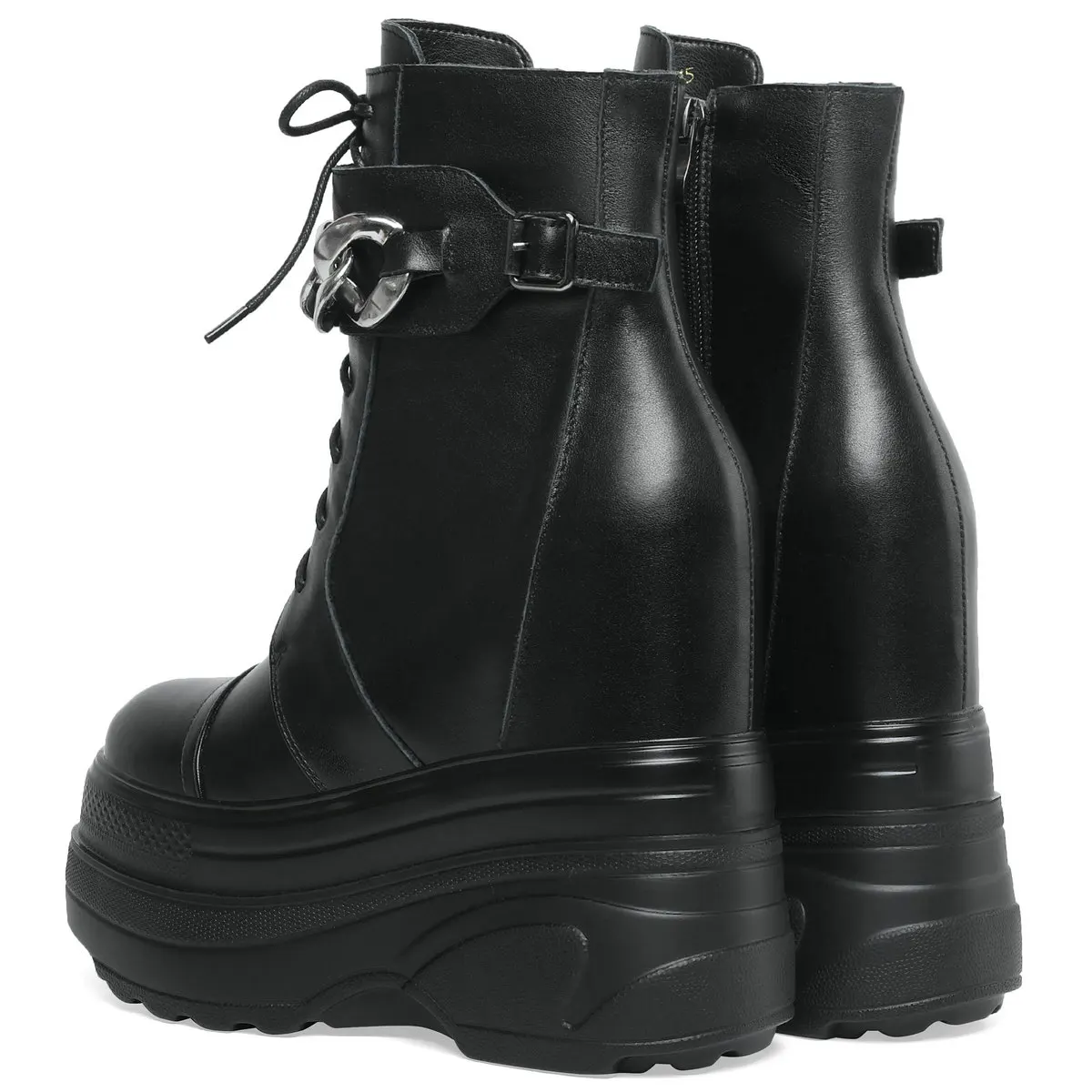 Winter-Plateau-Pumps, Schuhe für Damen, individuell, große Größe 47, echtes Leder, Keile, High Heels, Schneestiefel, Größe 44, klobige Turnschuhe – Detail 3