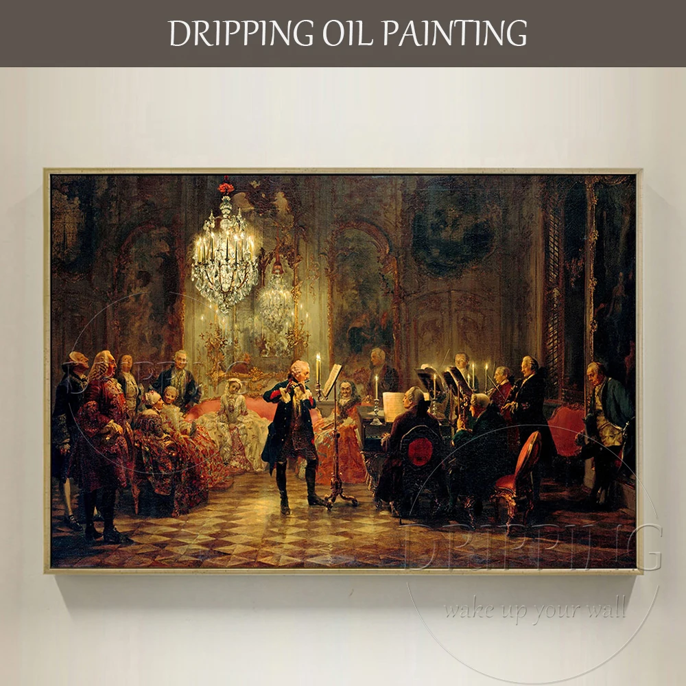 

Excellent Hand-painted High Quality Impressionist Musician Portrait Oil Painting on Canvas Luxury Wall Decor Concert Picture