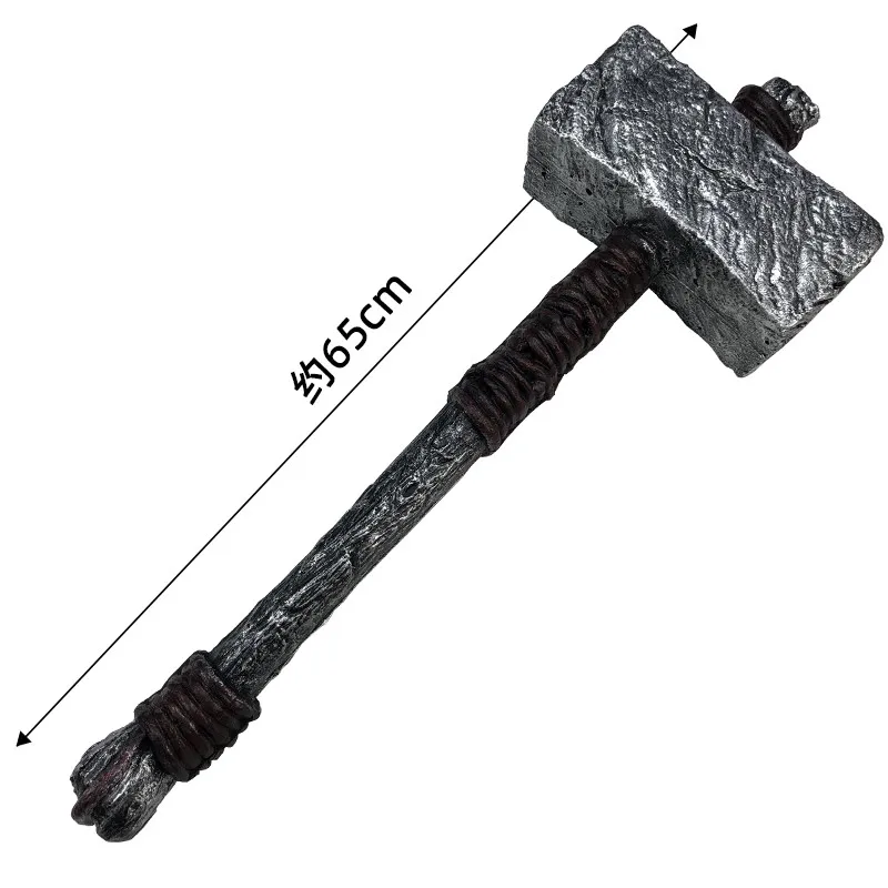 Cosplay Fighting Hammer 1:1 War Beast Sacrifice Hammer Prop Game Movie Cos Primitive Tribe Hammer Safety Pu Modello Di Arma 63Cm