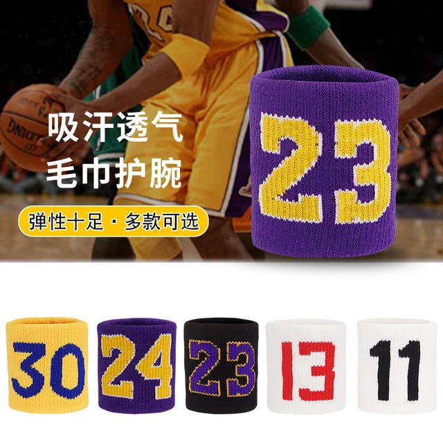 1 Pair Fitness Basketball Wristband Sport Sweatband Nr23 24 Wrist Guards Support Sweat absorption Gym Volleyball Protection 3