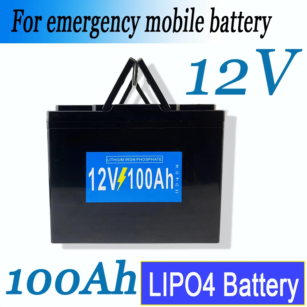 

12V LiFePO4 Battery 100AH 200AH Built-in BMS Lithium Iron Phosphate Cell for Golf Cart Outdoor Camping Solar Storage