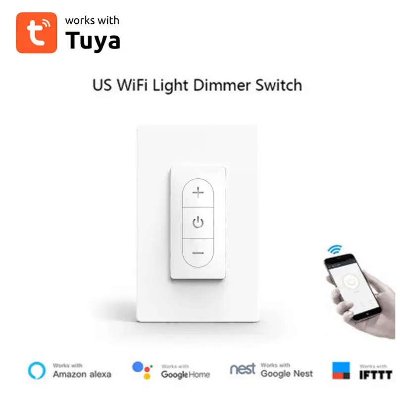 

Умный Реостат переключатель Tuya Wi-Fi, дистанционное управление через приложение стандарта США, голосовое управление/таймер, работает с Alexa Google Home