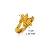 Anniyo 1.5CM Small Flowers Rings for Women Girls Gold Plated African Jewelry Mayotte #345206 6