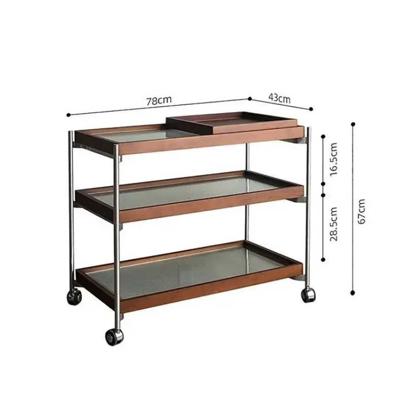 طاولة زاوية بجانب السرير بسيطة، عربة دوارة قديمة ل...