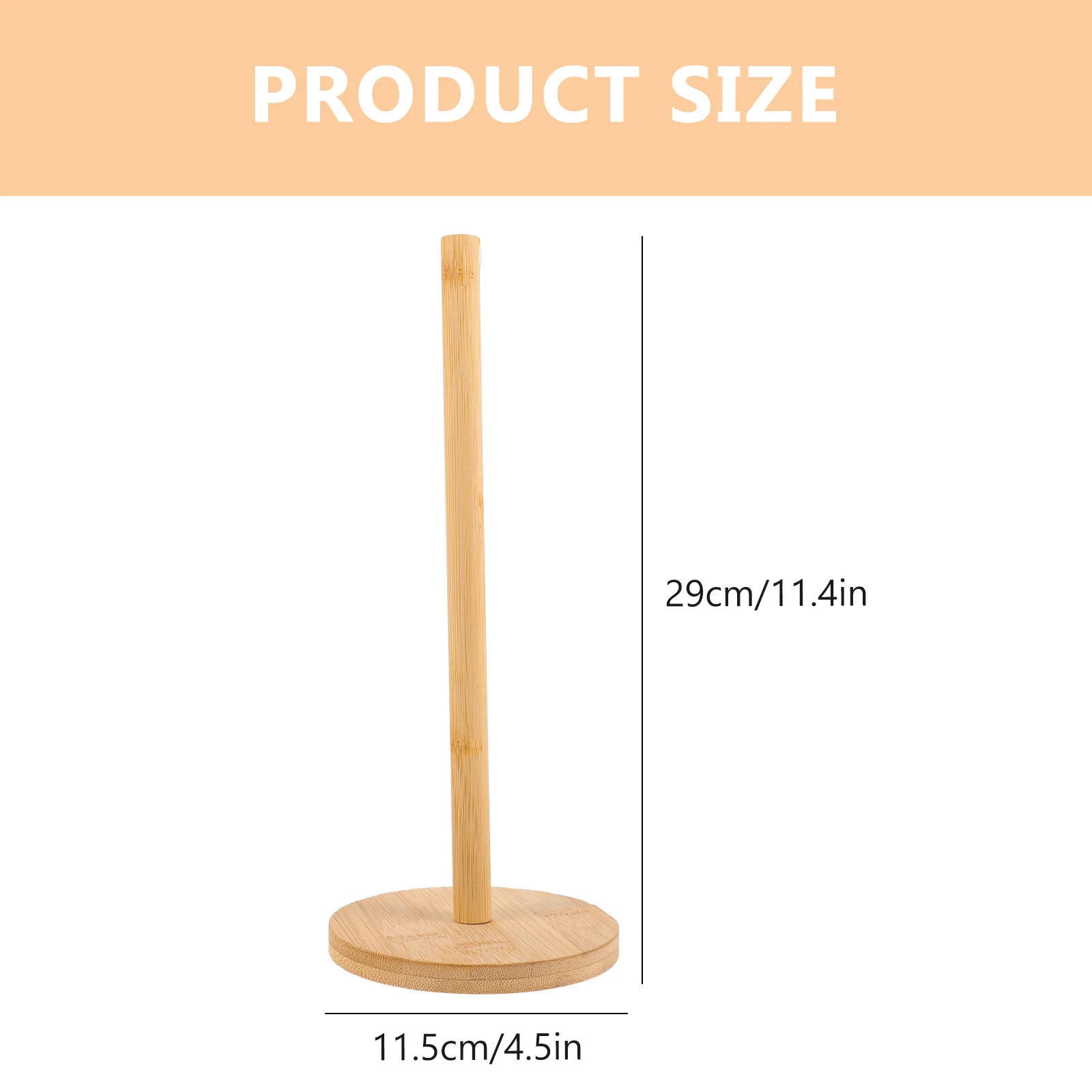Paper Towel Holder Bamboo Toilet Paper Storage Bathroom Towel Stand Countertop