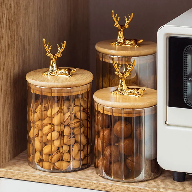 Glass Seasoning Bottle Candy Glass Bottle Deer Glass Bottle Bottle Kitchen Creative