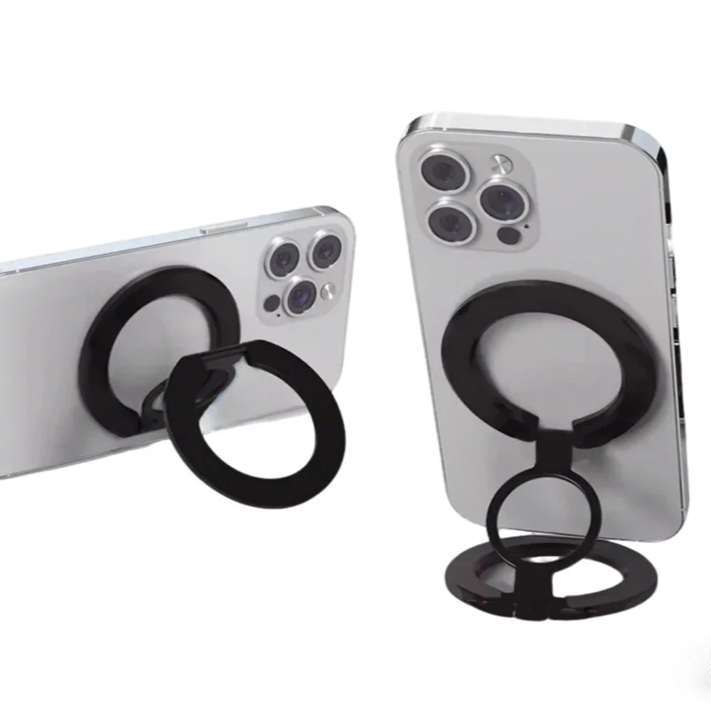 Dual Magnetic Phone Holder – 360° Rotating, Foldable & Portable
