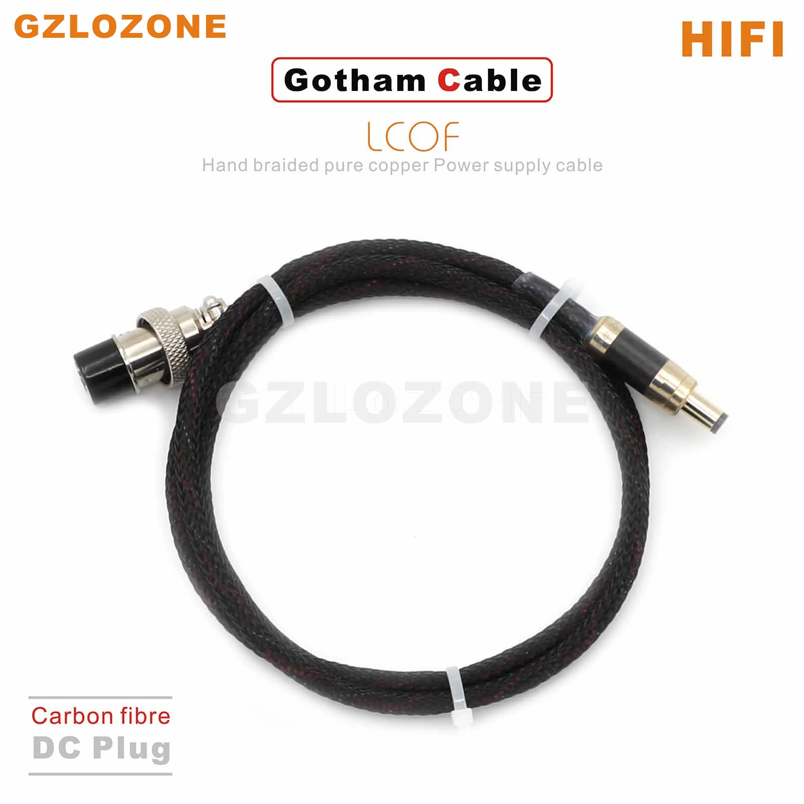 

HIFI 1M LX04G Gotham LCOF Audiophile DC cable Carbon fibre 3515/4017/5521/5525 LPS Power supply cable