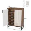 Modern Shoe Cabinet for Entryway, 25 Pairs Shoe Cabinet with Doors, Wood 5-Tier Shoe Organizer, Freestanding Brown 2