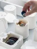 Desktop Organizer Mini with Lid Pop-up Window Paper Clips Cotton Swabs Cosmetic Cotton Plastic Dust Sundries Organizing Box 6