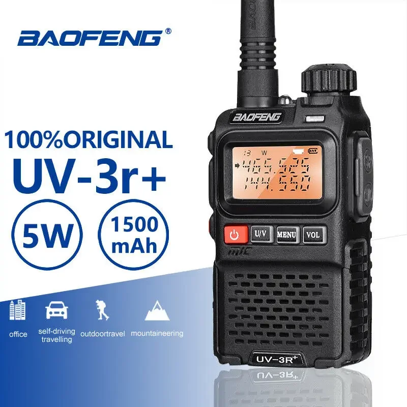 

Baofeng UV-3R+ Pro Dual Band VHF/UHF UV-3R Plus Mini Walkie Talkie VOX Compact FM Transceiver UV3R Plus Portable Two Way Radio