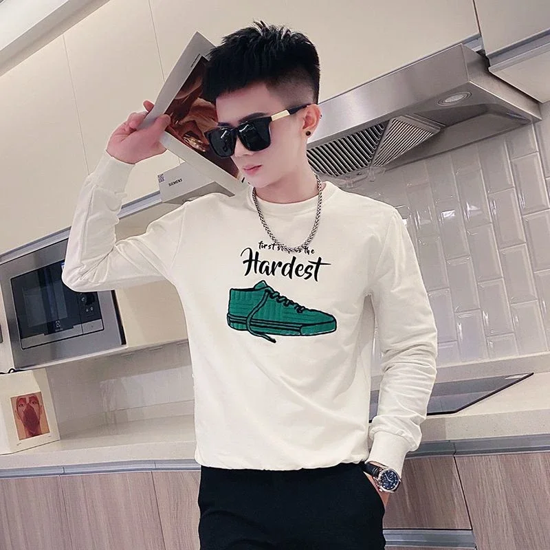 

Hoodieless Graphic Sweatshirt for Men Male Clothes Pullover White Pastel Color Free Shipping Low Price Funny Aesthetic Cheap Top