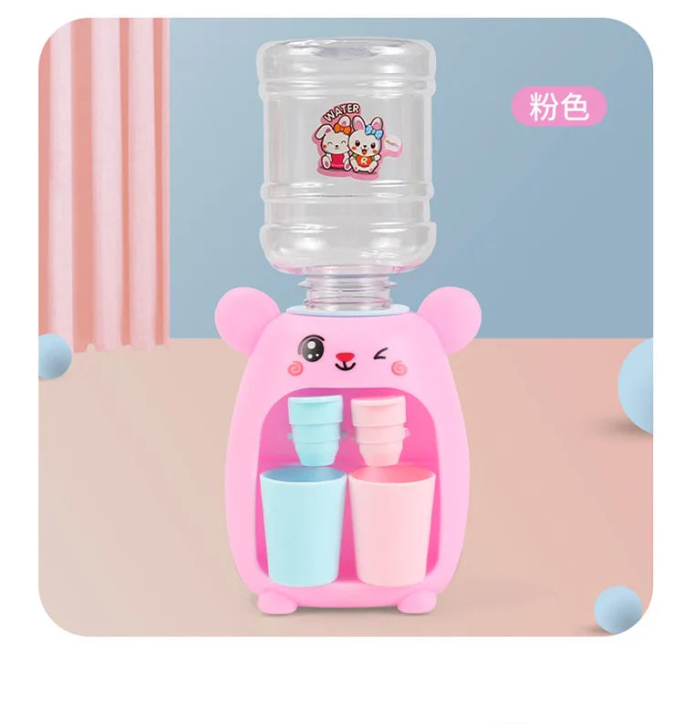 Sf0fd89fdd87c4c27bc25192106d8e8a3c Dual Water Dispenser Toy with mini Cute Pink blue Juice Milk Drinking Simulation Kitchen Toys for Children girl boy gifts