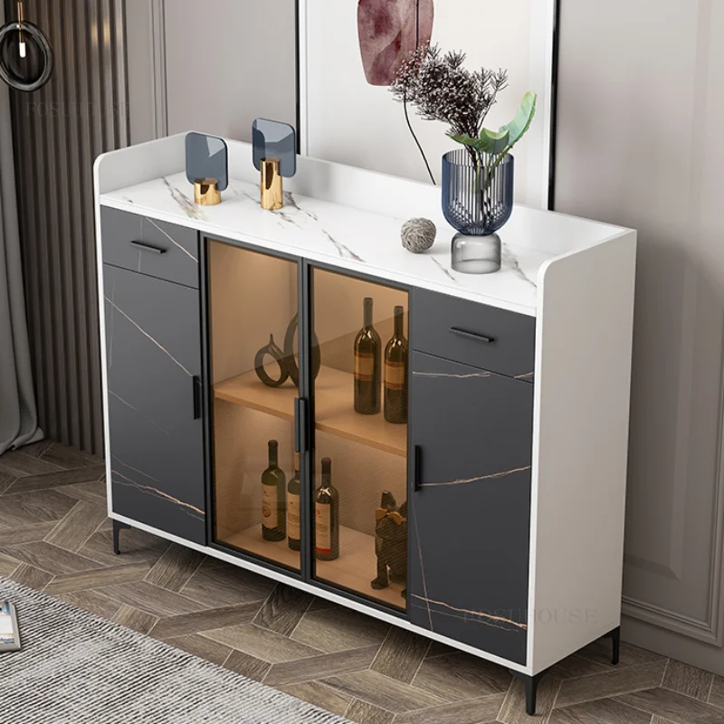 Modern Simple Dining Room Kitchen Cabinets Light Luxury Household Storage Locker Dustproof Coffee Shop Cupboard with Drawer G