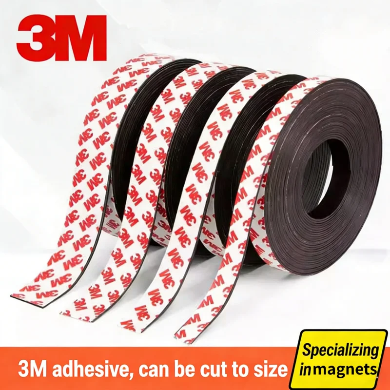 Enhanced Magnetic Adhesive Strip Tape - 1 Meter, 1.5mm Thickness, Strong Adhesion for Home, Office, and Teaching Aids