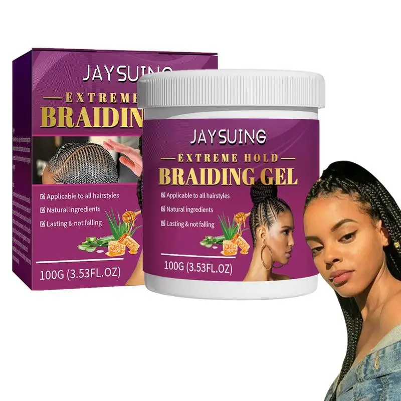Styling Braiding Gel Extreme Hold 100G Edges Control Hair Shaping Cream Anti Break Hair Wax Anti Hair Loss Hair Care