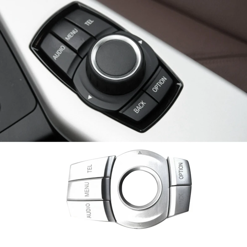 

65829381678 Car Central Control Multimedia Controller Button For BMW 1 2 3 4 Series X1 I3 F20 F22 F45 F31 F48 Parts Silver