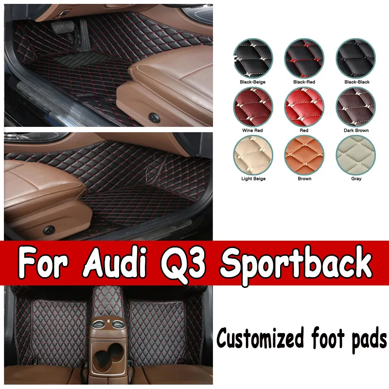 

Автомобильные коврики из искусственной кожи на заказ для Audi Q3 Sportback 2020-2023 года, детали интерьера, автомобильные аксессуары