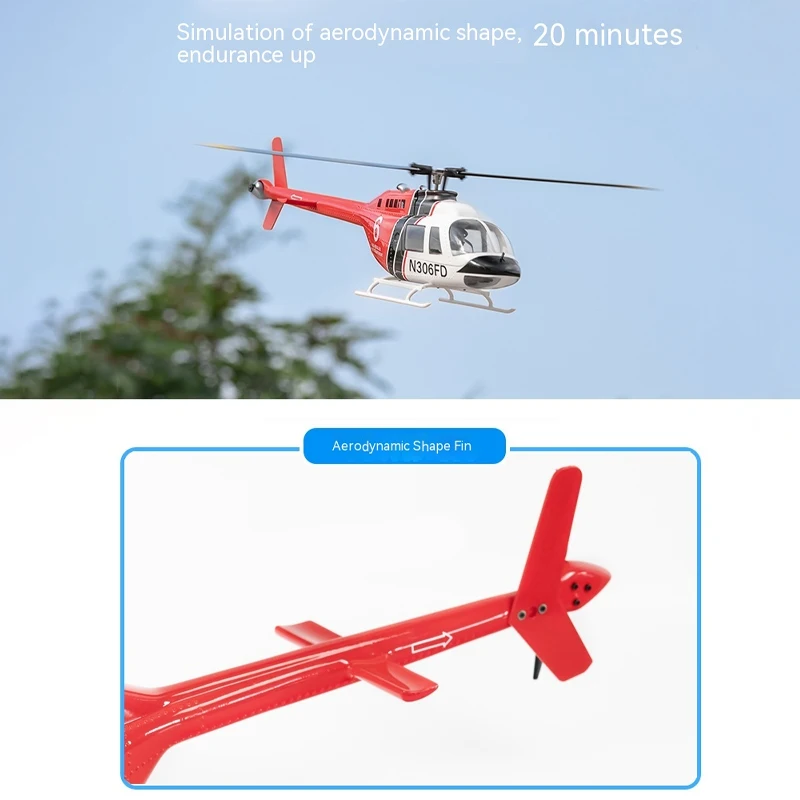Bell 206 Brushless RC Simulation Helicopter Model H1 Remote Control Helicopter Intelligent Flight Control System Adult Boy Toy 4