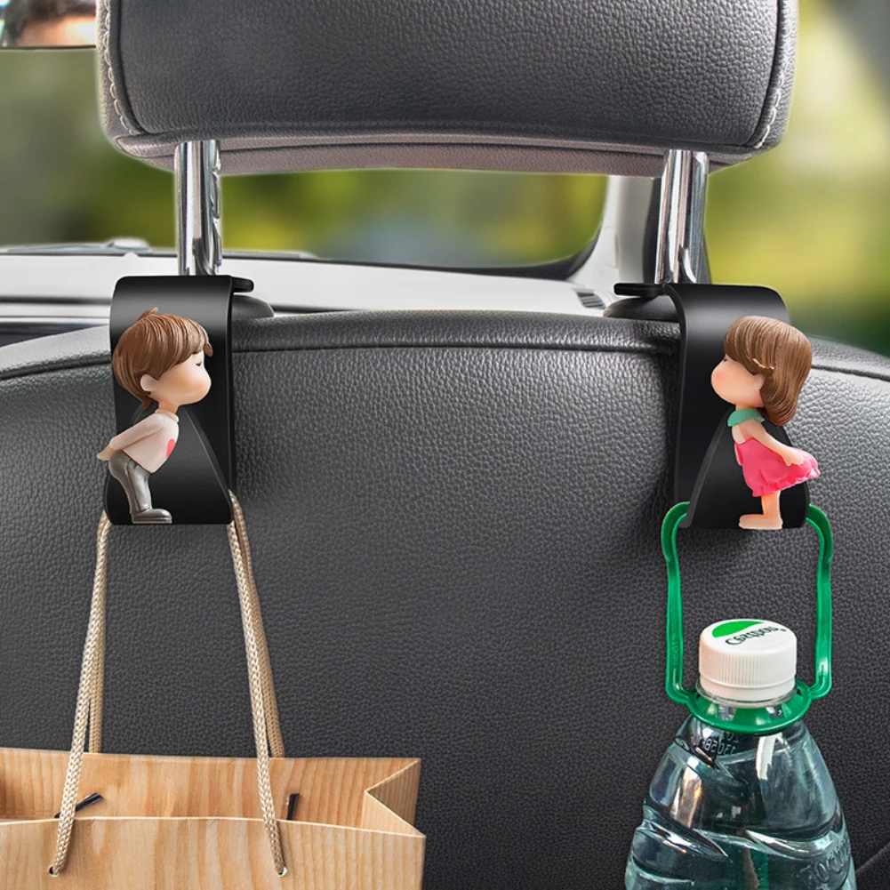 Kissing Lovers Storage Hanger Durable Cute Car Seat Back Hook Headrest Backrest Cloth Storage Holder Clip Rack Auto Accessories