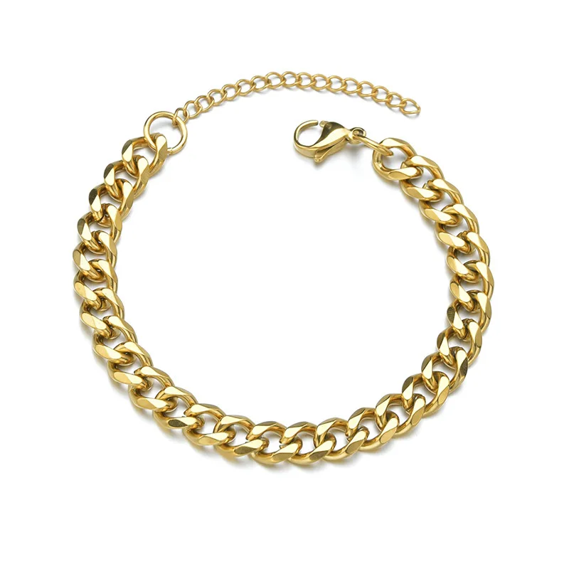Bangle Jewelry Trendy Cuban Chain Men Bracelet Classic Stainless Steel 3/5/7mm Width Chain Bracelet for Men Women Jewelry Gift stainless steel bracelet,metal bracelet