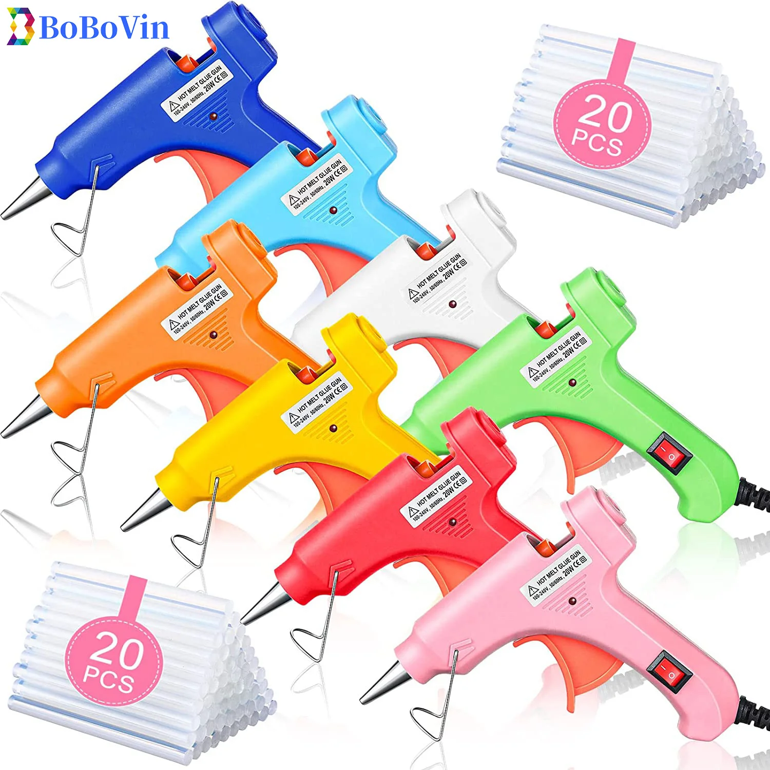 20W Mini Hot Glue Gun EU & US,  Fast Heating Melt Glue Gun For Kid Crafts School DIY Arts Home Quick Repairs Use 7mm Glue Sticks diy hand painted beads pigment curing jewelry making gel resin paint color glue drill quick drying easy use