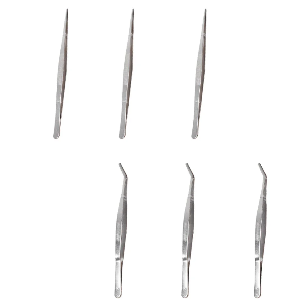 6 Pcs Tools Succulent Bonsai Tweezers Small Planting Gardening Accessory Silver