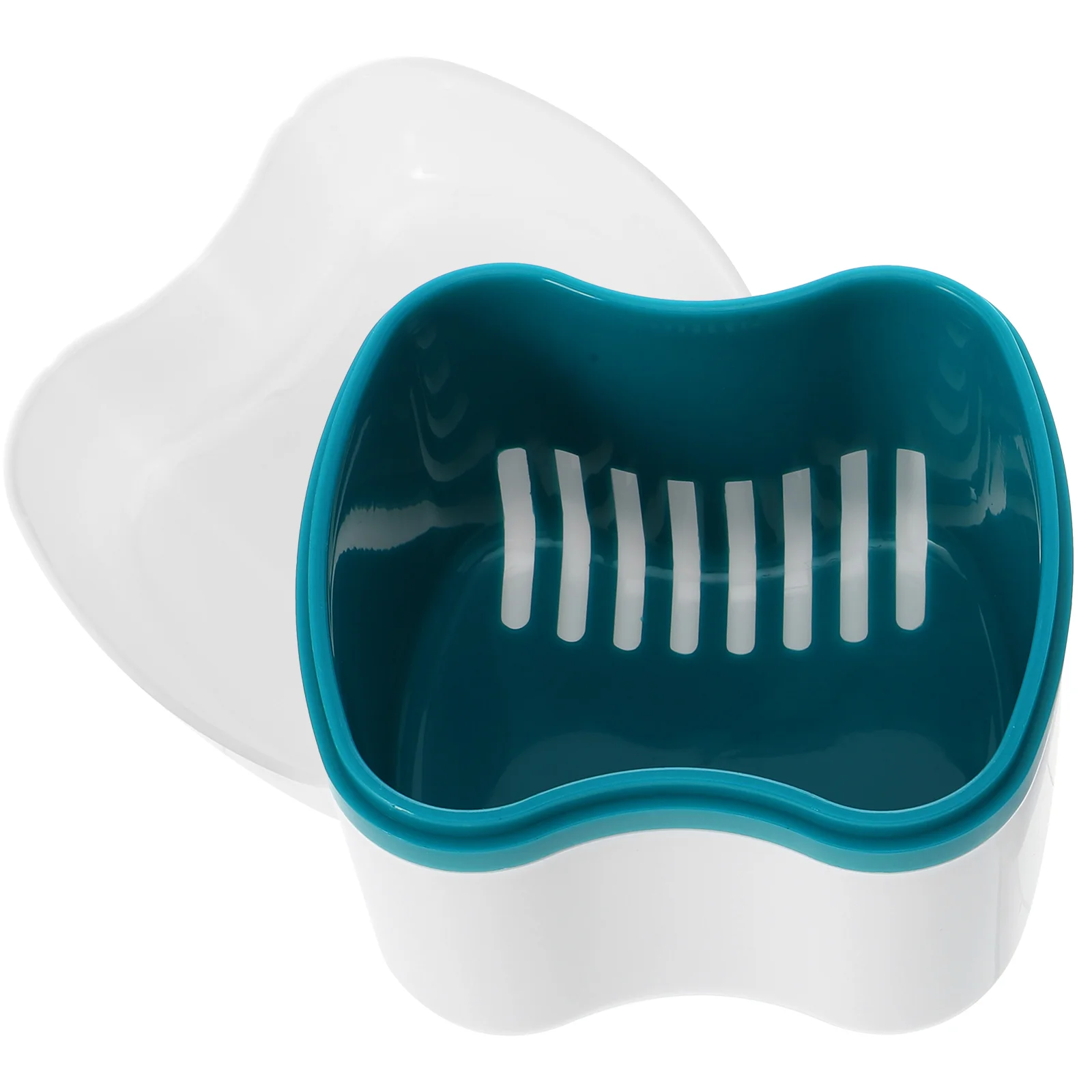 

False Teeth Cups for Soaking False Teeths Strainer Holder False Carry Container Fake Teeth