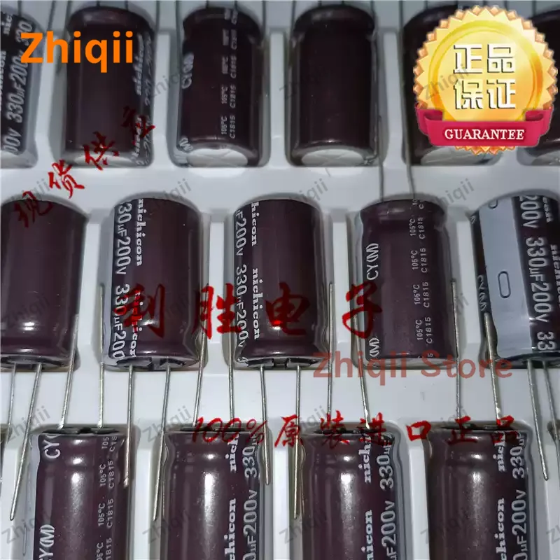 5pcs/10pcs Original new 330UF 200V Japanese Nichicon electrolytic capacitor 200V330UF 18*30mm CY high-frequency low ESR