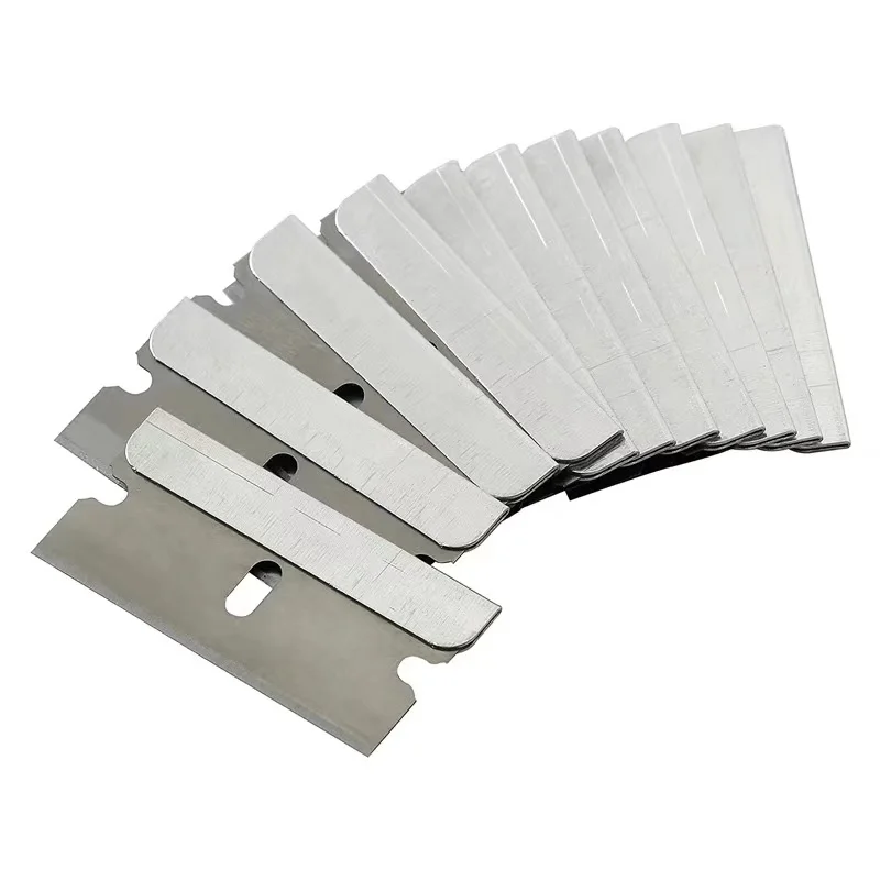 Razor Blade Scraper 50pcs 100pcs Metal Glass Glue Cleaner Remover Knife Replacement Carbon Steel Blade Car Tinting Tool
