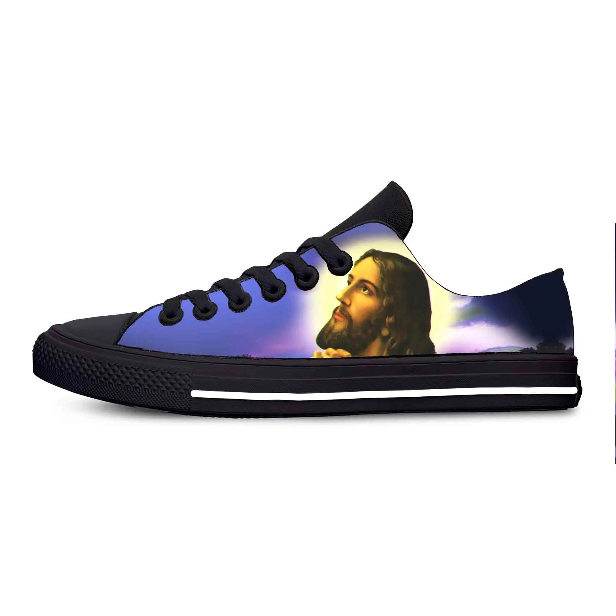 Jesus Christ Christian Cross God Faith Religion Casual Cloth Shoes Low Top Comfortable Breathable 3D Print Men Women Sneakers 5