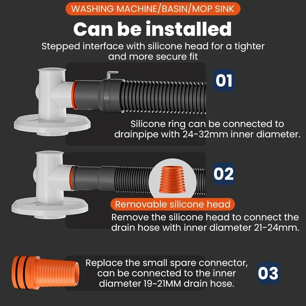 Bathroom Floor Drain Pipe 2 in 1 Deodorant for Wash Machine Sewer drainage pipe set,floor drain