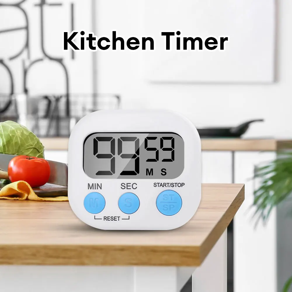 

Electronic Kitchen Timer Magnetic LCD Digital Count Down Up Stopwatch Loud Alarm Baking Cooking Reminder Tool Study Alarm Clock