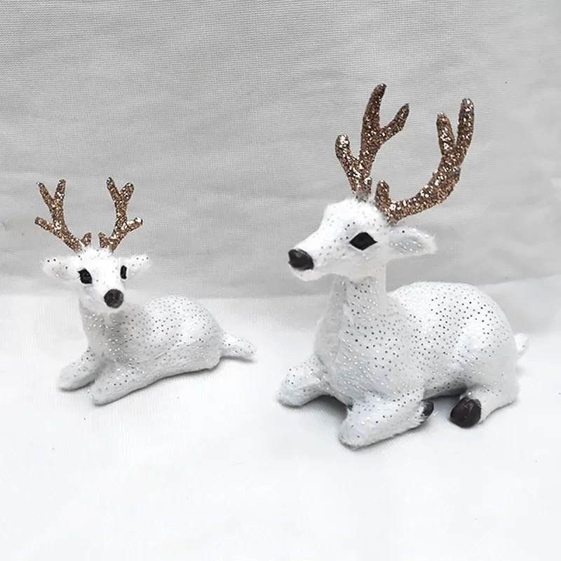New Christmas Reindeer Ornament Simulated Animals Sika Deer Christmas Reindeer Gifts Deer Elk Christmas Deer Decor Plush Doll