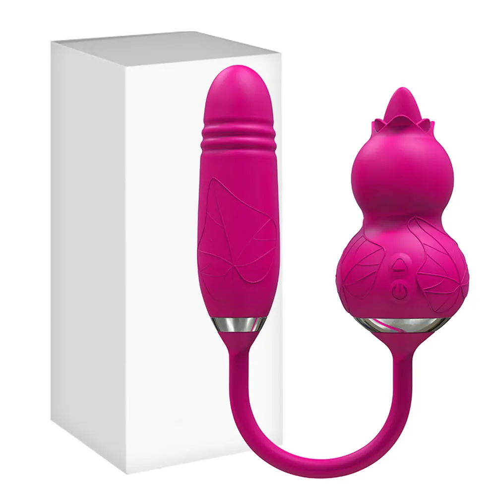 Thrusting Tongue Licking Dildo Vibrator 2 In 1 Vibrating Egg Clit_voghion.com