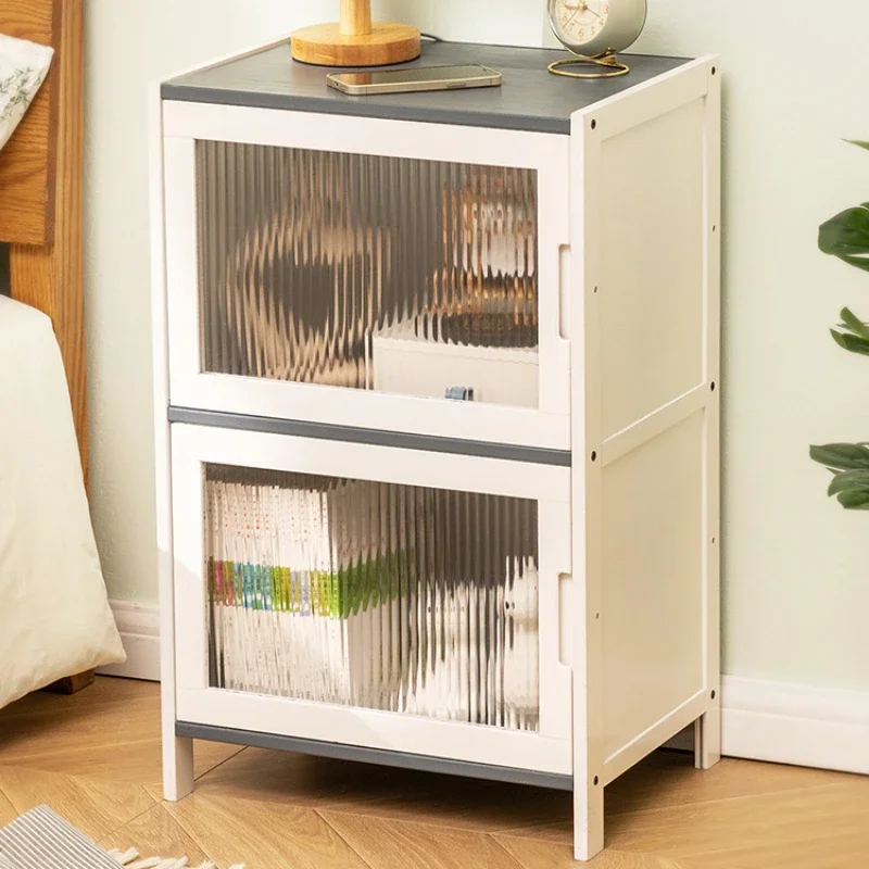 Modern Simple Storage Small Night Stand Household Bedside Table Solid Wood Bedchamber Large Capacity Home Furniture
