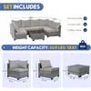 Outdoor Sectional Sofa Sets Rattan Wicker Patio Conversation Sets All Weather Patio Furniture Sets with Cushions and Glass Table 2