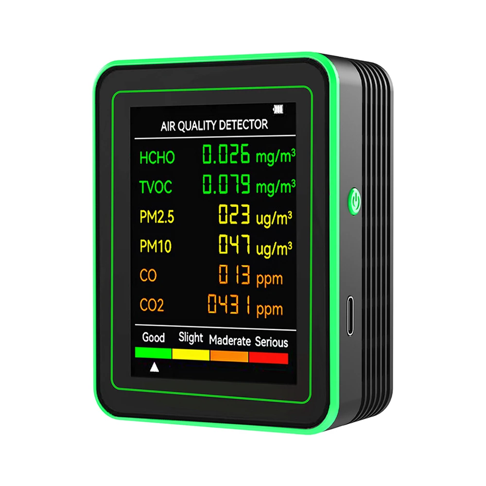 Advanced Multifunctional Air Quality Detector with 6-in-1 Monitoring Capability