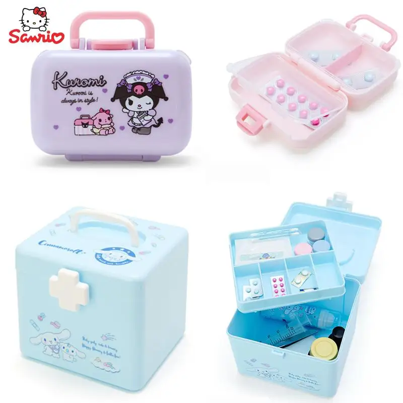 

Kawaii Sanrios Storage Box Hello Kittys Cinnamoroll Kuromi Cartoon Anime Cute Portable Pill Dispensing Box Storage Pill Box Gift