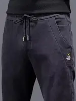 Men's Fce Lined Thiened Elastic Waist Casual Jeans Autumn Winter Sle Wear Resistant Deformation Proof Easy Care Fit