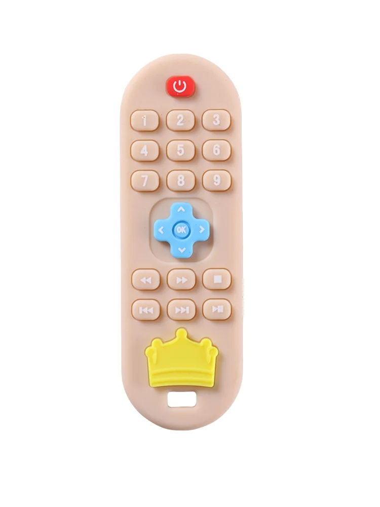 Baby Silicone Remote Control Toy Teether Baby Anti Hand Eating Teething Stick Children Toys Cartoon Soothing Bite Toys silicone teething toys