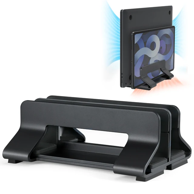 Support Vertical pour ordinateur portable, en aluminium, réglable, sans outil, largeur de 12 à 30mm, pour presque tous les ordinateurs portables 1