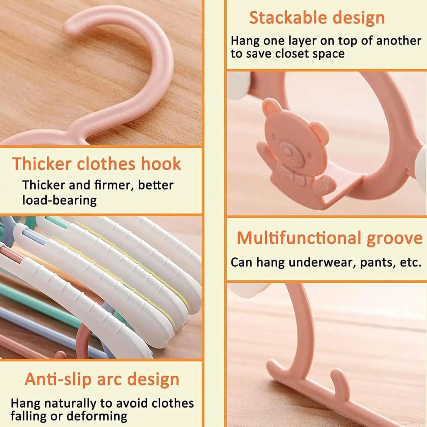 Perchero ultrafino antideslizante y extensible para ropa de recién