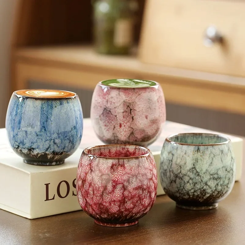 Kiln Change China Ceramic Tea Cup Porcelain Kung Fu Tea Cup Pottery Drinkware Tableware Coffee Mug Wine Mug 1pcs tea cup