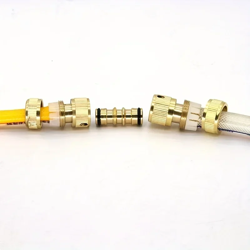 Brass bidirectional hose connector joint repair accessory quick adapter